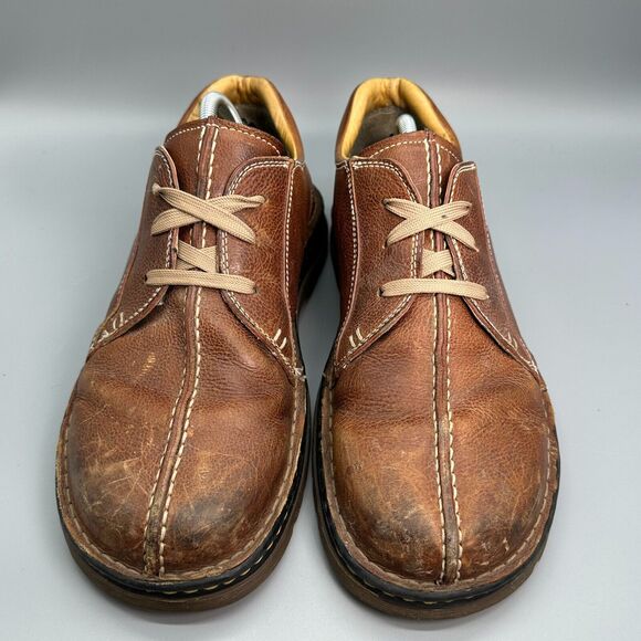 Dr. Martens Men\'s 11 Brown Leather Casual Oxfords Shoes Round Toe Lace Up main image 8